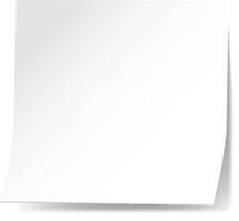 Close up of a blank white paper sheet with a curled corner casting a subtle shadow, providing a clean and versatile background for various design and messaging purposes vector