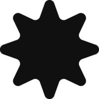 Black jagged star shape exploding outwards, symbolizing achievement, success, and accomplishment, against a clean white background vector