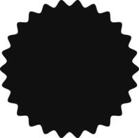 Black sunburst or starburst shape with jagged edges creating a dynamic and eye catching visual, ideal for design elements, backgrounds, and graphic accents vector