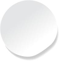 Round white blank sticker with a shadow, perfect for personalizing with your own messages or designs. Ideal for adding a custom touch to any project or promotion vector