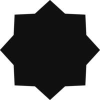 Eight pointed star composed of geometric shapes creates a striking visual element, ideal for design projects requiring a bold and symmetrical symbol vector