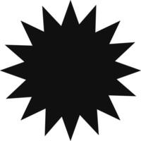 Striking black starburst shape commands attention with its numerous sharp points radiating outward, creating a dynamic and energetic visual vector