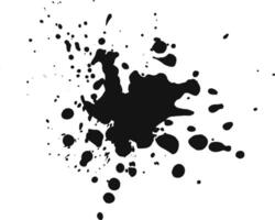 Black ink splatters across a white background, creating an abstract design with varying droplet sizes and densities, suitable for grunge, artistic, or textured backgrounds vector
