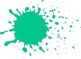 Green paint splashing on white background, creating vibrant design with dynamic splatters and droplets, perfect for summer vibes vector