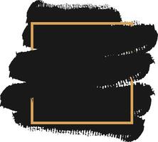 Captivating image with black brush strokes forming open space embraced by luxurious golden frame, perfect for elegant design projects vector