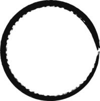 Circular black ink frame with grunge texture adds raw, artistic touch. Hand drawn brushstroke offers unique, edgy feel for modern designs vector