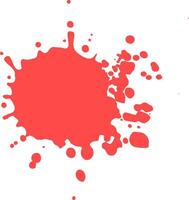 Vivid coral red paint splattering on white, creating a modern, vibrant burst of color for any design project vector