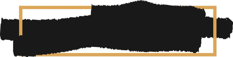 Black brush stroke with a gold border adds a touch of elegance and visual interest, creating a striking contrast and enhancing the overall aesthetic appeal vector