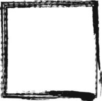 Hand drawn black grunge brush stroke frame creating empty white backdrop for text or images. Vintage inspired, rough texture, square and rectangle shape for creative ideas vector