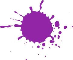 Purple paint splashes on white background, creating vibrant messy effect. Dynamic movement adds creativity to abstract design vector