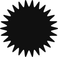 The stark black sunburst shape features numerous sharp triangles emanating from its center, creating a dynamic and eye catching visual vector