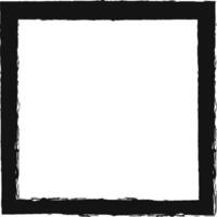 Black grunge frame creates a distressed border effect, adding a vintage or artistic touch to designs, illustrations, or photographs vector