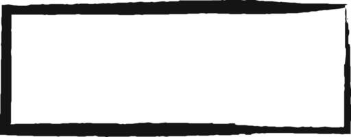 Wide grunge rectangular frame with thick black irregular borders creating negative space on white background, ideal for text and design projects vector