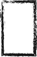 Vertical black grunge frame with brush strokes is creating a border on a white background, providing copy space for text or images vector