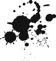 Black ink splatters and drips create abstract shapes and textures on a clean white background, providing a striking visual contrast vector