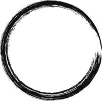 Black paintbrush stroke curves into a circle on a white background, adding a raw, artistic touch. Perfect for modern designs vector