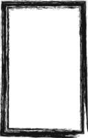 Hand drawn black grunge frame creates a striking rectangular border, adding a raw and artistic touch to the clean white background, perfect for framing text or images vector