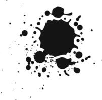 Captivating black ink splashing on white background. Forming abstract shape with droplets and splatters of various sizes. Showcasing mix of textures and patterns vector