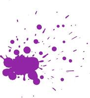 Purple paint splashes on white background, creating vibrant abstract design with dynamic energy and messy texture, perfect for graphic projects vector