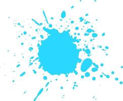 Bright cyan paint splashing on white background, creating modern pattern with vibrant energy vector