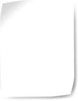 Close up view of a blank white paper sheet with a curved corner, casting a subtle shadow, providing a clean and versatile background for various design or messaging purposes vector