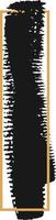 Sleek black brush stroke with jagged edges framed in gold, creating a modern minimalist design for banners, posters, and more vector