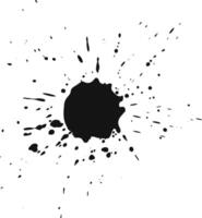 Black ink splashes and expands on white background, creating mesmerizing grunge pattern for artistic projects vector
