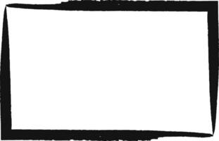 Wide, black, hand drawn rectangular border creates a simple frame against a clean white backdrop, offering a versatile design element for various projects vector