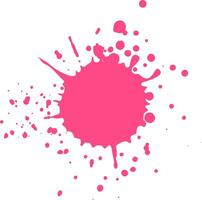 Vibrant pink paint splatters dynamically against a clean white backdrop, creating an energetic and artistic expression of color and movement vector