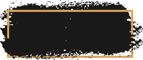 Black grunge banner with golden frame creates a dramatic and elegant backdrop, perfect for adding a touch of sophistication to designs vector