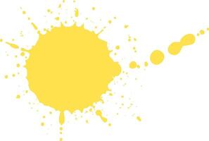 Bright yellow paint splashes and spreads on a white background, creating a vibrant, modern visual with energy and creativity. Perfect for design projects vector