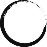 Black grunge circle frame with white space, giving a zen vibe, textured brush strokes, minimalist art perfect for projects vector