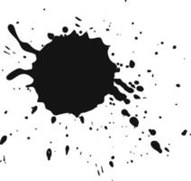 Black ink is splashing on a white background, creating an artistic mess with splatters and drips, perfect for grunge designs or textured overlays vector