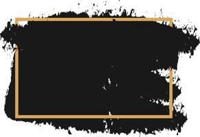 Black grunge banner with golden rectangular frame creates a modern and elegant design, perfect for adding a touch of sophistication to various projects vector