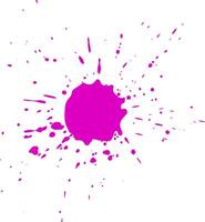 Vibrant pink paint creates a dynamic splash, splattering droplets and streaks across a clean white backdrop, forming an abstract and energetic composition vector