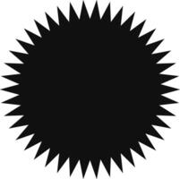 Many sharp triangles are pointing outward from the center of a black starburst shape, creating a dynamic and pointed silhouette against a white background vector