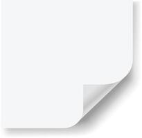Pristine white paper with a curled corner creates a serene backdrop for your creative projects. Endless possibilities for designs, messages, or announcements vector