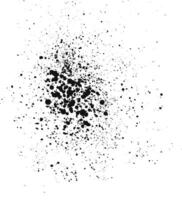 Black ink splattering on white background, creating abstract design with dots and splashes of various sizes, adding touch of grunge and modern simplicity. Perfect for creative projects vector