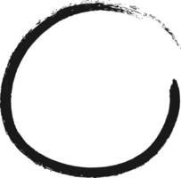 Hand drawn black circle on white background for artistic projects. Adds unique texture for vintage look. Ideal for graphic design as frame or border. Monochrome color scheme for timeless feel vector
