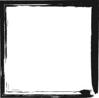Hand drawn black grunge frame creates a dramatic and textured border on a clean white background, offering a striking contrast and versatile design element vector
