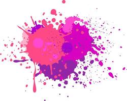 Vibrant pink and purple paint splashes and splatters creating an energetic and dynamic abstract design on a clean white background, perfect for adding a pop of color to any project vector