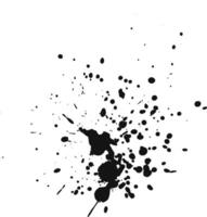 Black ink splattering on white background, creating abstract design element with various shapes and sizes of droplets. Textured, grungy effect adds unique touch to projects vector