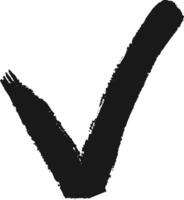 Large grunge check mark symbolizing agreement, acceptance, and positive outcome is displayed on a clean white background, conveying validation and correctness vector