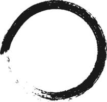 Hand drawn black brush stroke in the shape of a circle adds a touch of grunge and authenticity to any design project, conveying a raw and artistic feel vector