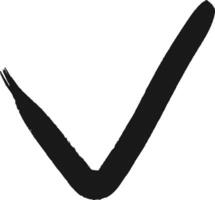 Hand drawn check mark conveying confirmation, agreement, or positive outcome, ideal for visually representing approval, validation, or task completion vector