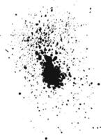 Captivating black ink splattering on white background, forming mesmerizing abstract design for grunge, vintage, artistic projects. Intricate patterns and textures add depth to creative endeavors vector