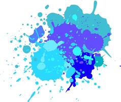 Vibrant paint splatters in shades of blue, purple, and teal create an energetic and abstract design against a clean white backdrop, adding a dynamic and artistic touch vector