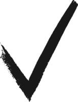 Hand drawn check mark symbolizing confirmation, agreement, and positive outcome, conveying a sense of accomplishment and validation vector