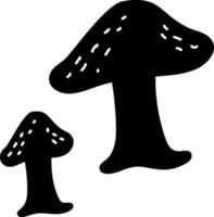 Stylish black mushrooms with white stripes growing side by side, creating a charming design on a plain white background. Perfect for a minimalist touch vector