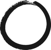 Hand drawn black circle symbolizing enlightenment, strength, elegance, the universe, and the void in zen buddhism, creating a minimalist and spiritual atmosphere vector